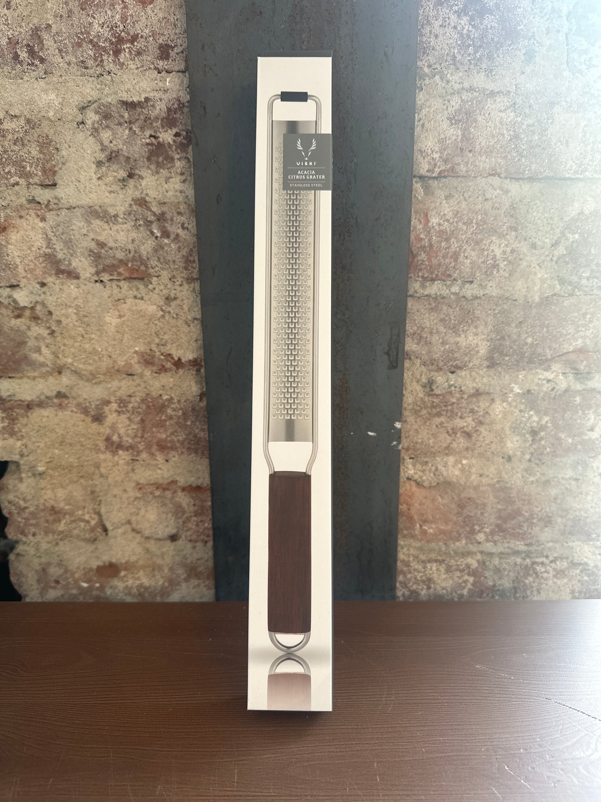 Viski Professional Citrus Grater with Acacia Wood Handle