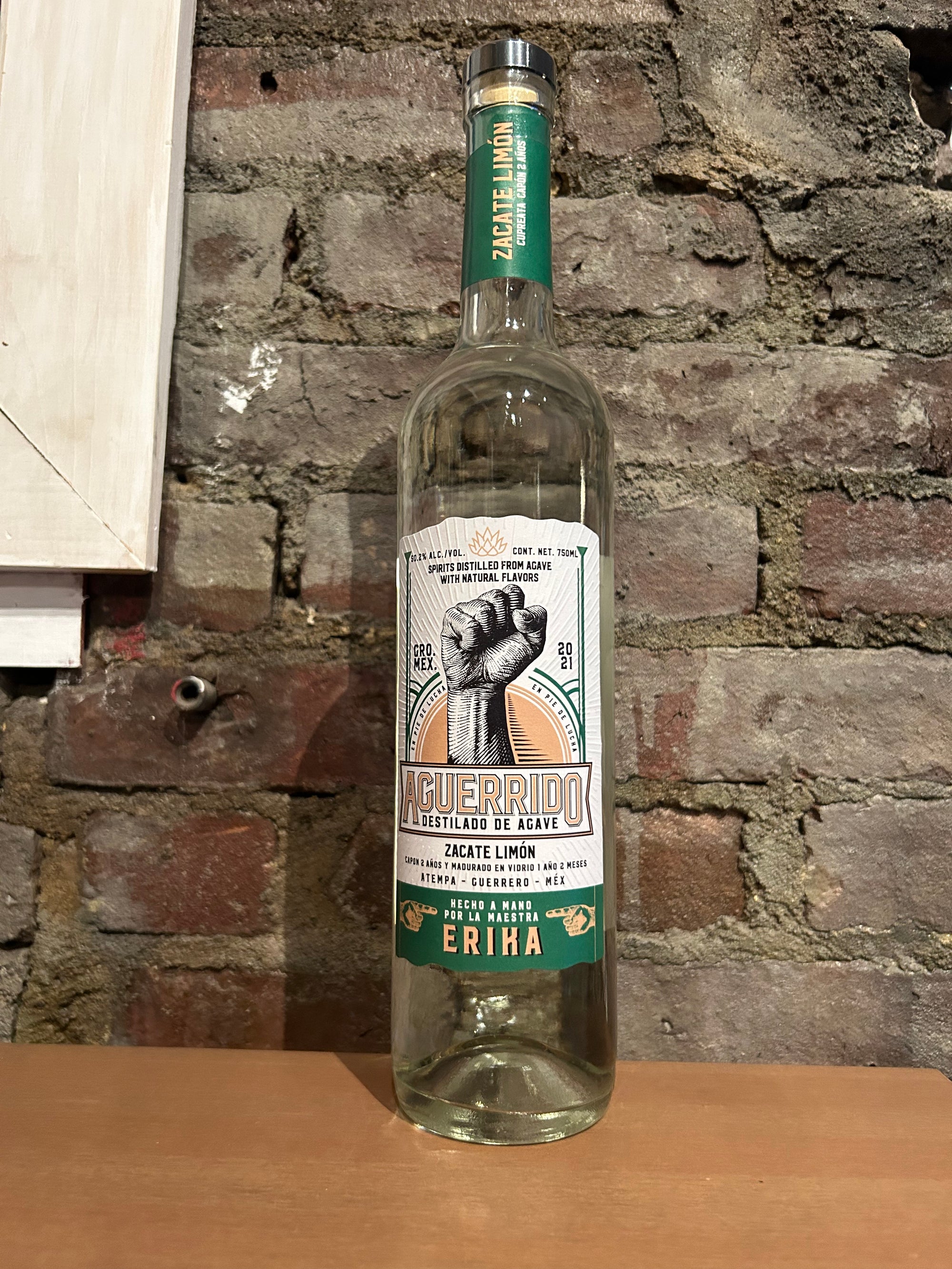 Aguerrido Destilado de Agave, Maestra Erika Zacate Limon (Guerrero Mexico) 750ml