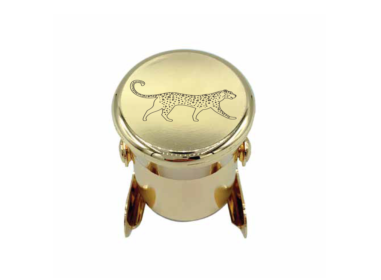 Ask Ronna Leopard Etched Gold Champagne Stopper