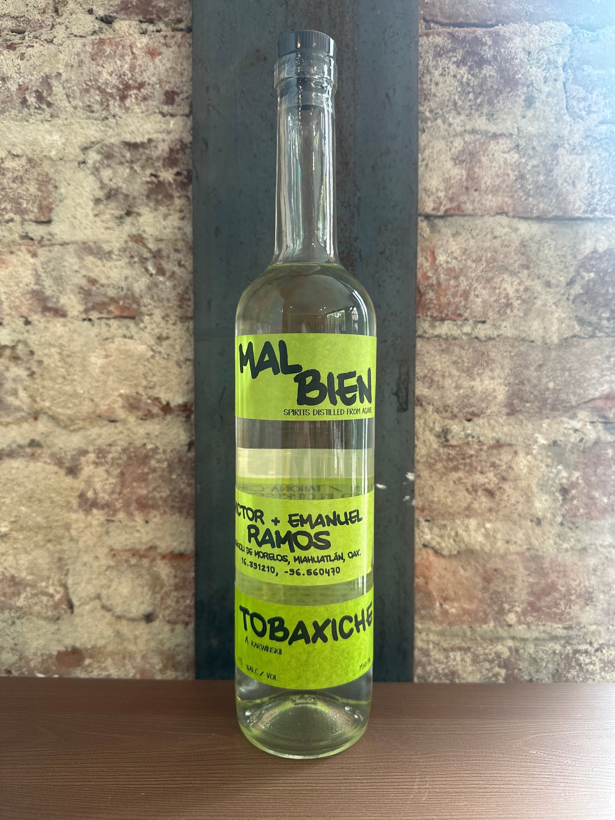 Mal Bien, Victor & Emanuel Ramos, Mezcal Tobaxiche (Oaxaca, Mexico) 750ml