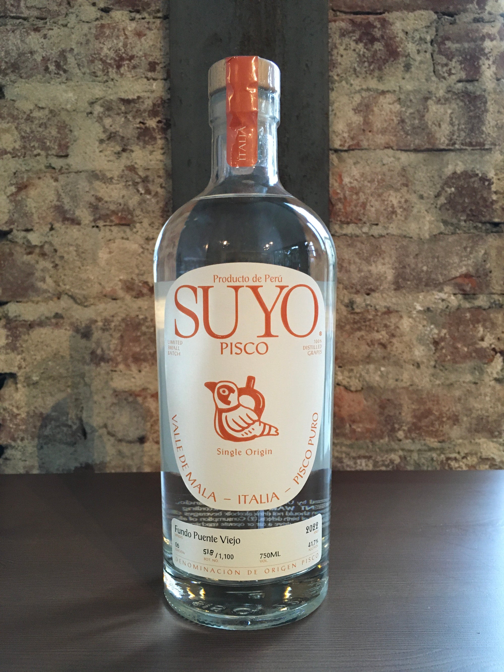 Suyo, Single Origin Pisco Italia (Mala Valley, Peru) 750ml