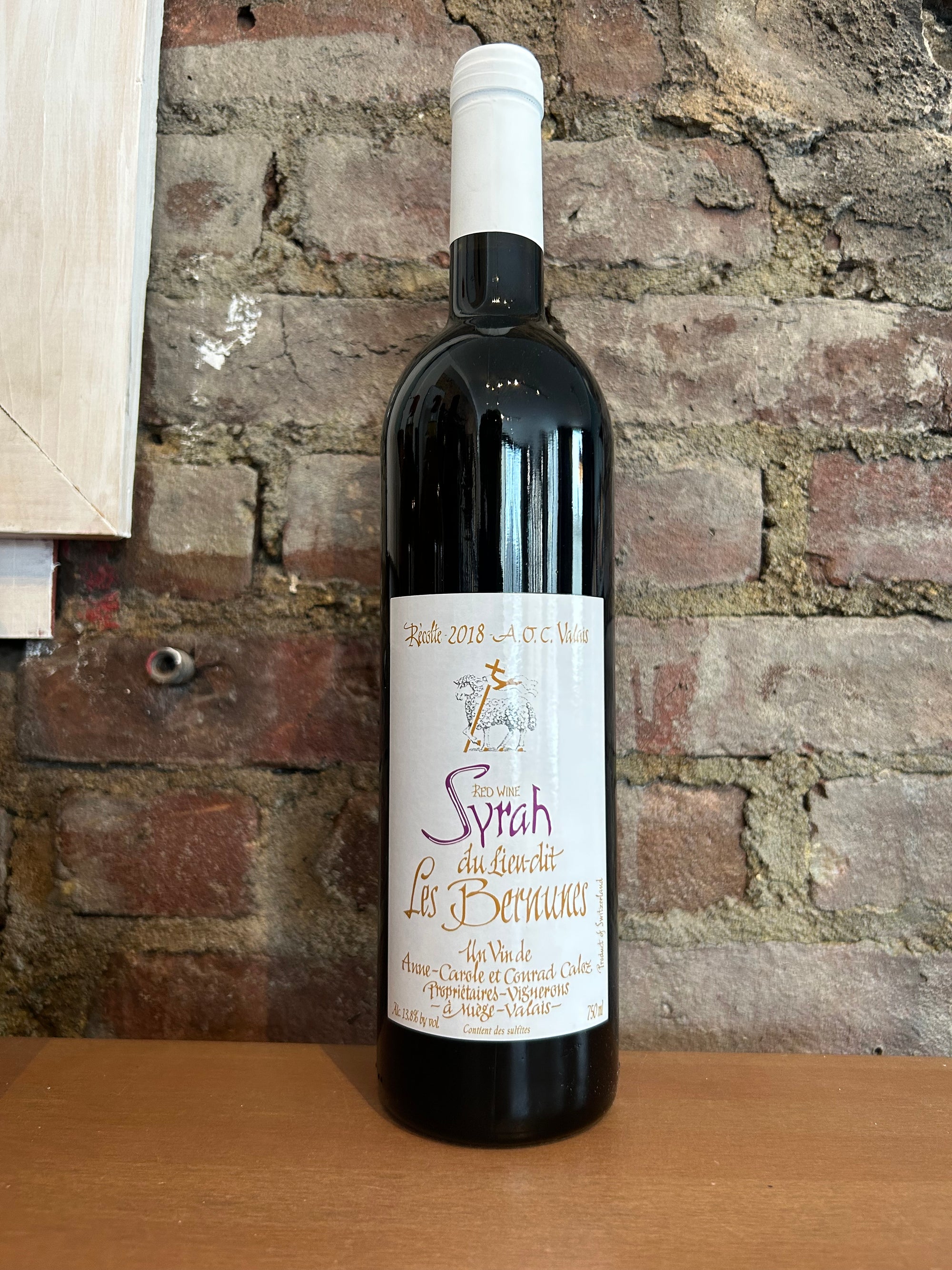 Cave Caloz, Syrah Les Bernunes 2018 (Valais, Switzerland) 750ml